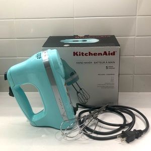 KitchenAid Hand Mixer 5 speed stainless steel, blue